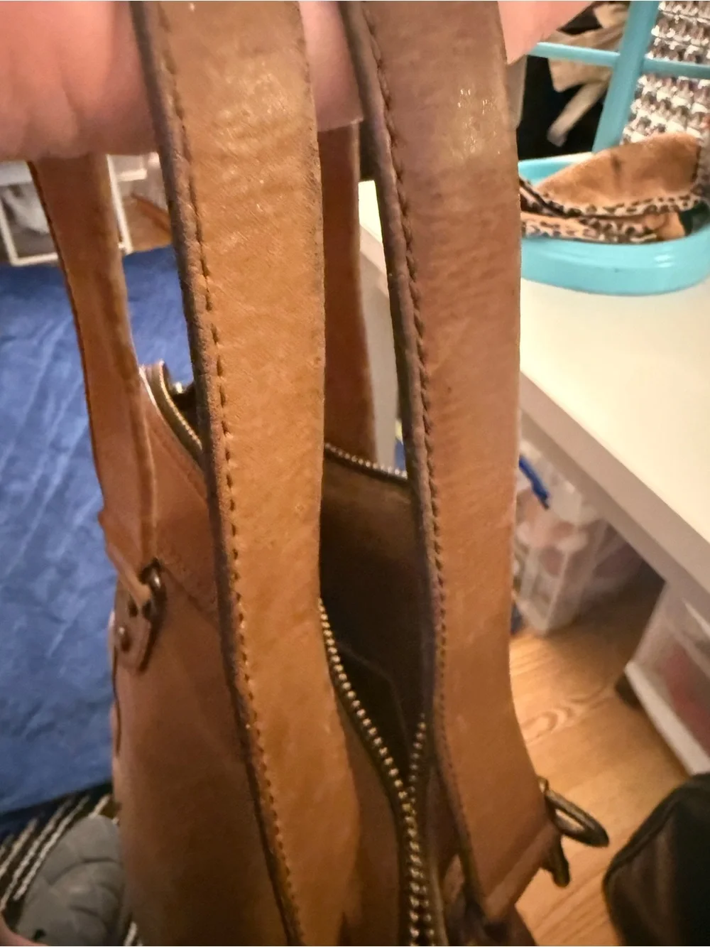 Vintage Authentic Fossil Vintage Leather Tote Bag